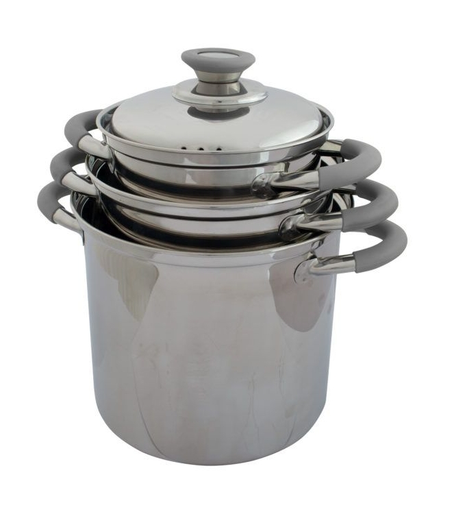 Eurotrail Eurotrail RVS Pannenset Glasgow, 3delig ETKW5206 Eurotrail koken ETKW5206 ecru bij Leerentveldvrijetijd.nl