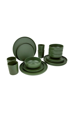 Bo-Camp Bo-Camp Servies Patom m. groen 16dlg Bo-Camp Bo-Camp Servies Patom m. groen 16dlg