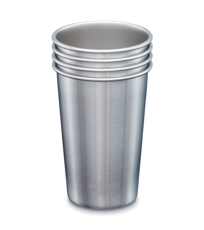 Klean Kanteen Klean Kanteen Drinkbeker 473ml/16oz - 4pack brushed stainless 1000428 brushed stainless Klean Kanteen koken 1000428 lichtblauw bij Leerentveldvrijetijd.nl
