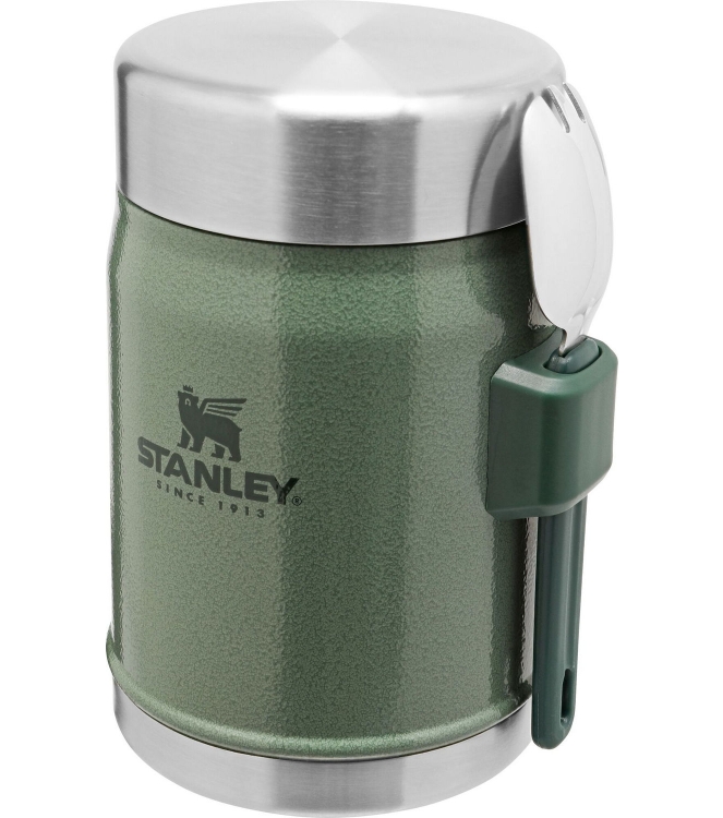 Stanley Stanley The Legendary Food Jar + Spork .4L / 14oz hammertone green 10-09382-004 Hammertone Green Stanley koken 10-09382-004 blauw bij Leerentveldvrijetijd.nl