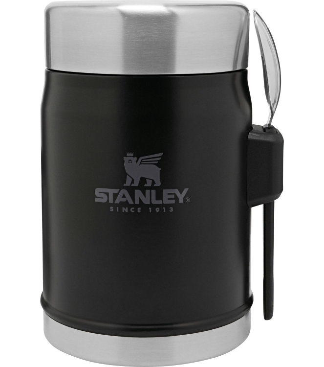 Stanley Stanley The Legendary Food Jar + Spork .4L / 14oz matte black pebble 10-09382-005 Matte Black Pebble Stanley koken 10-09382-005 licht grijs bij Leerentveldvrijetijd.nl