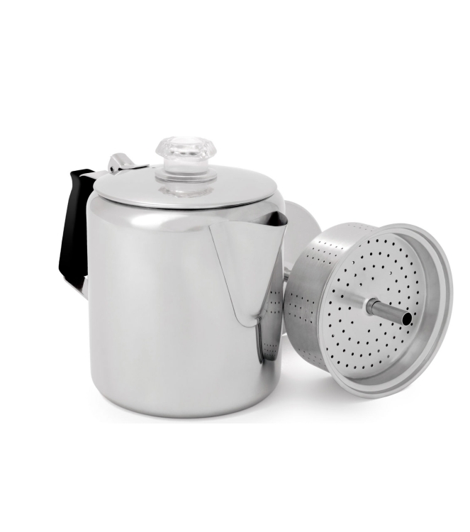 GSI Outdoors GSI Outdoors Glacier Stainless Percolator 6 C GS65206 GSI Outdoors koken GS65206 ecru bij Leerentveldvrijetijd.nl