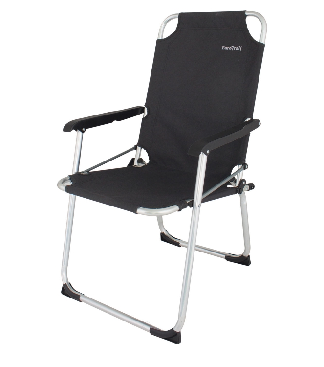 Eurotrail Eurotrail Campingstoel Moita black ETCF0842 black Eurotrail meubilair ETCF0842 licht grijs bij Leerentveldvrijetijd.nl