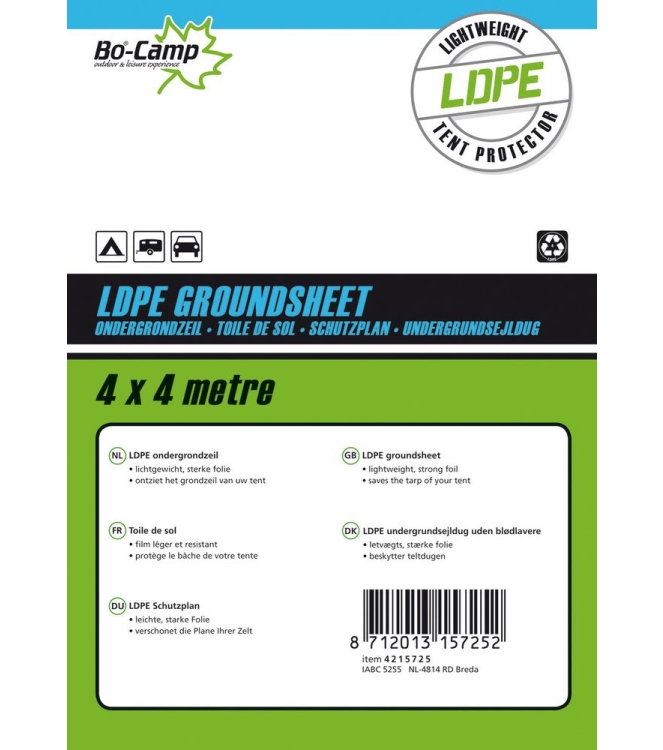 Bo-Camp Bo-Camp Ondergrondzeil 4 x 4 meter 4215725 Bo-Camp tenten 4215725 ecru bij Leerentveldvrijetijd.nl