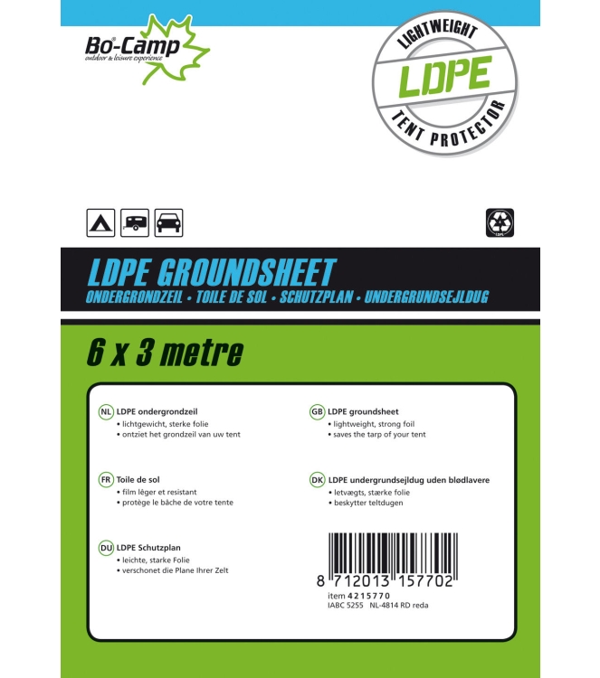 Bo-Camp Bo-Camp Ondergrondzeil 6 x 3 meter 4215770 Bo-Camp tenten 4215770 ecru bij Leerentveldvrijetijd.nl