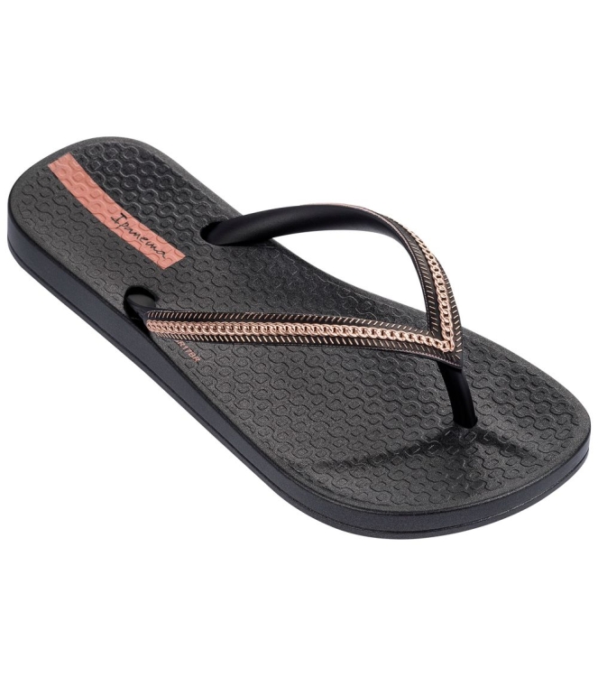 Ipanema Ipanema Anatomic Metallic Kids Slippers black/rose IP 82386 24534 Black/Rose Ipanema slippers IP 82386 24534 licht grijs bij Leerentveldvrijetijd.nl