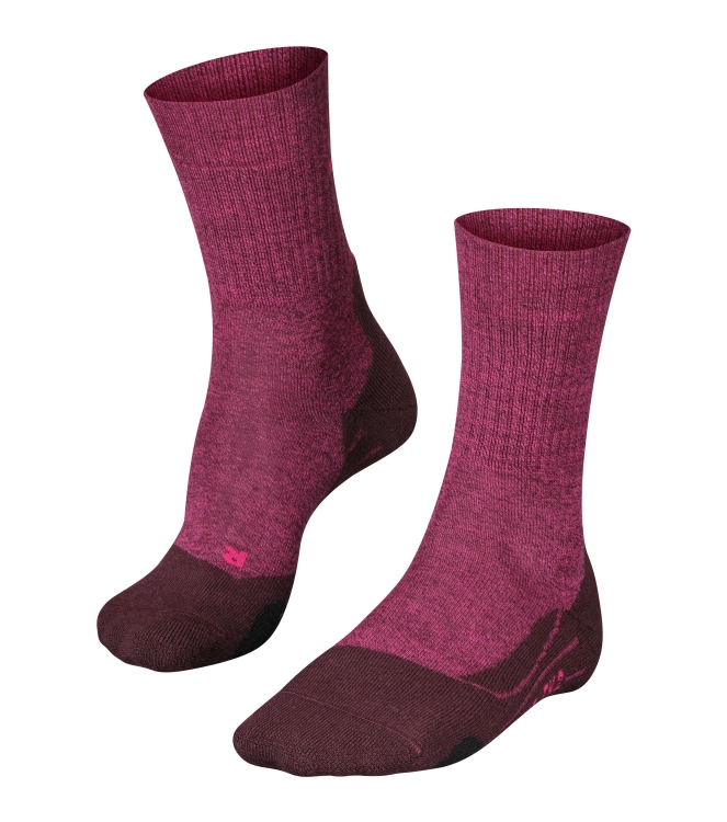 Falke Falke TK2 Explore Wool Women 8593_burgundy 16395 8593_burgundy Falke wandelsokken 16395 multi kleur bij Leerentveldvrijetijd.nl
