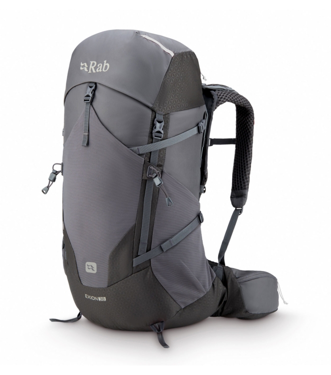 Rab Rab Exion 38 agr_anthracite/graphene QAP-73 AGR_Anthracite/Graphene Rab tassen QAP-73 zwart combinatie bij Leerentveldvrijetijd.nl