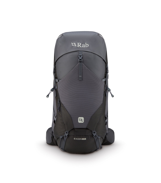 Rab Rab Exion 55 agr_anthracite/graphene QAP-77 AGR_Anthracite/Graphene Rab tassen QAP-77 zwart combinatie bij Leerentveldvrijetijd.nl