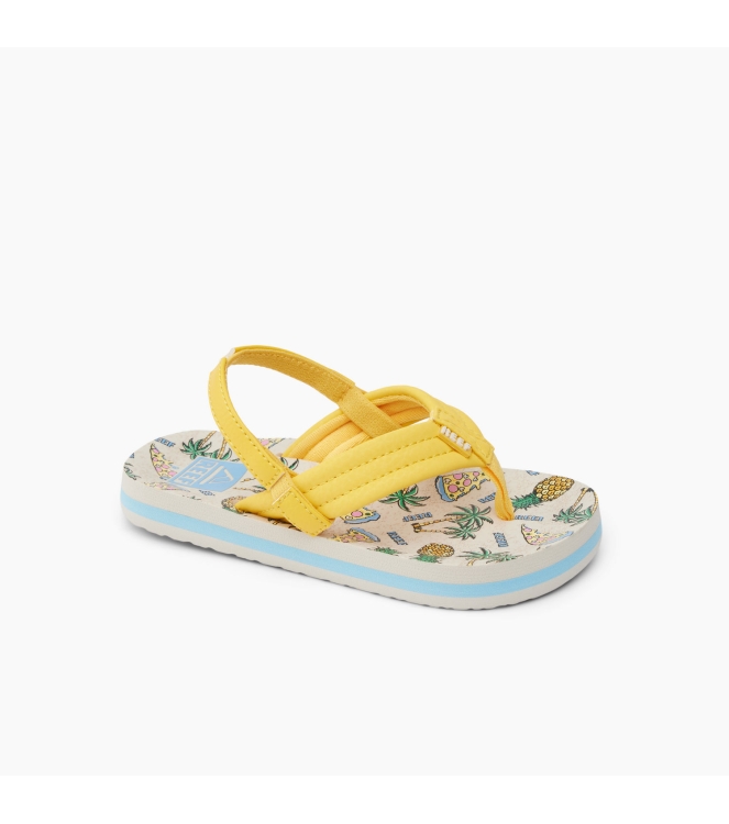 Reef Reef Little Ahi teenslipper hawaiian pizza CJ6625 Hawaiian Pizza Reef slippers CJ6625 groen bij Leerentveldvrijetijd.nl