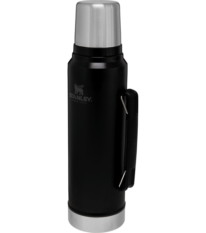 Stanley Stanley The Legendary Classic Bottle 1.0L / 1.1QT matte black pebble 10-08266-002 Matte Black Pebble Stanley koken 10-08266-002 licht grijs bij Leerentveldvrijetijd.nl