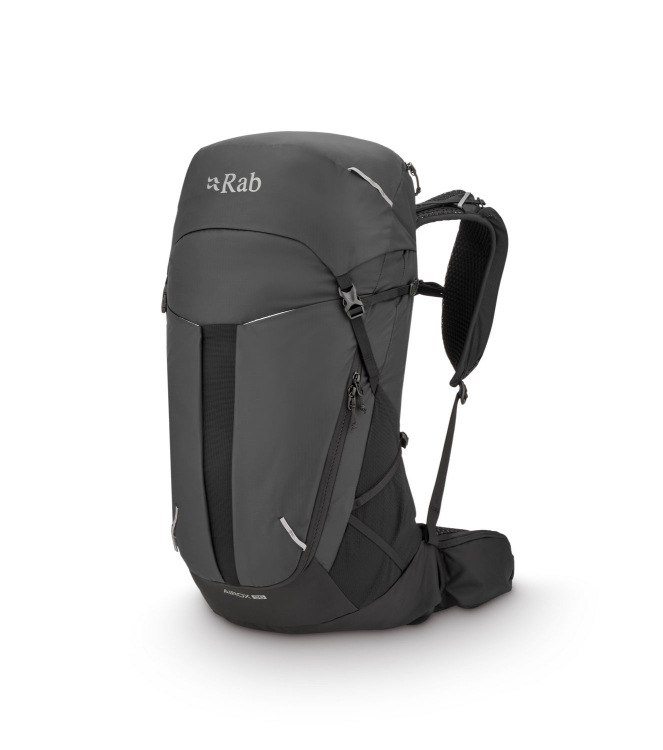 Rab Rab Airox 36 blk_black QAQ-16 BLK_Black Rab tassen QAQ-16 licht grijs bij Leerentveldvrijetijd.nl
