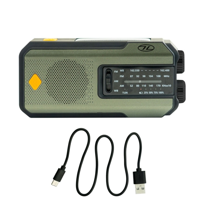 Highlander Highlander Noodradio Draagbaar Opwindbaar/solar MA-102 Highlander outdoor accessoires MA-102 ecru bij Leerentveldvrijetijd.nl