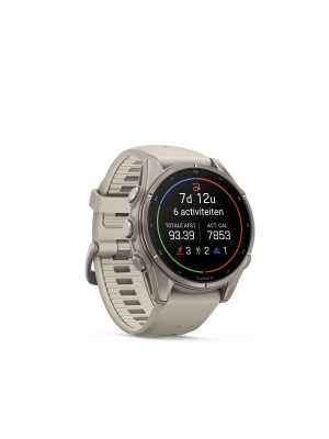 Garmin Garmin Fenix 9 43mm Titanium met siliconen band