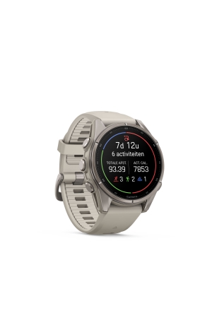 Garmin Garmin Fenix 9 43mm Titanium met siliconen band Fog Gray