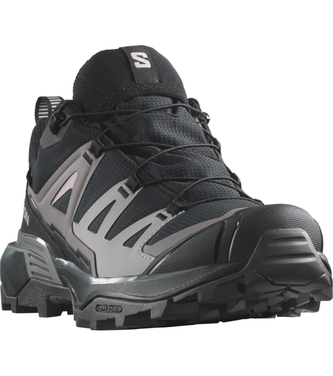 Salomon Salomon X Ultra 360 GTX W black / plum kitten / shale L47449200 Black / Plum Kitten / Shale Salomon wandelschoenen L47449200 blauw combinatie bij Leerentveldvrijetijd.nl