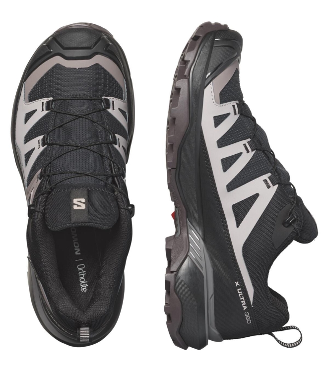 Salomon Salomon X Ultra 360 GTX W black / plum kitten / shale L47449200 Black / Plum Kitten / Shale Salomon wandelschoenen L47449200 blauw combinatie bij Leerentveldvrijetijd.nl