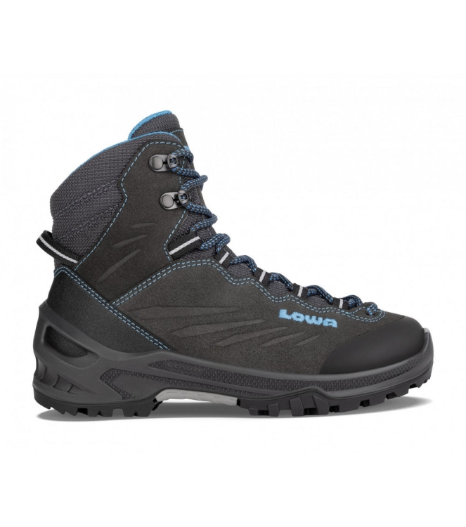 Lowa Lowa Cadin GTX Mid Junior anthracite-turquoise LK640060-9796 anthracite-turquoise Lowa wandelschoenen LK640060-9796 lichtblauw bij Leerentveldvrijetijd.nl