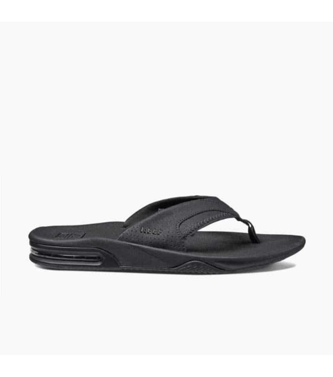 Reef Reef Fanning teenslipper all black RF002026ALB All Black Reef slippers RF002026ALB licht grijs bij Leerentveldvrijetijd.nl