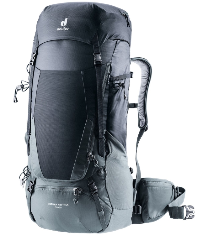 Deuter Deuter Futura Air Trek 60 + 10 black/graphite DR3402321-7403 black/graphite Deuter tassen DR3402321-7403 licht grijs bij Leerentveldvrijetijd.nl