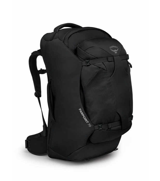 Osprey Osprey Farpoint 70 Rugtas/Travelpack black 1-218 Black Osprey tassen 1-218 licht grijs bij Leerentveldvrijetijd.nl