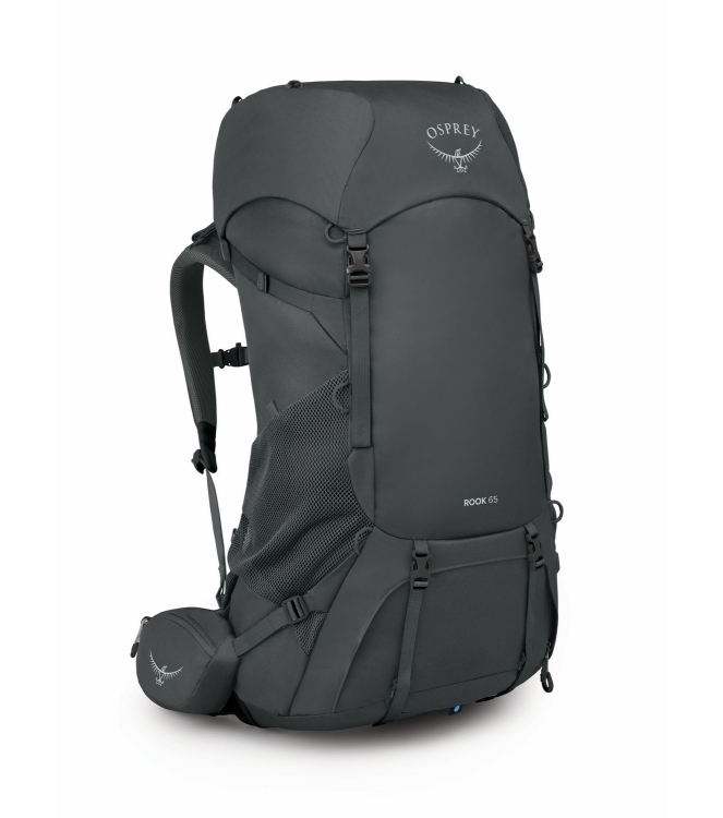 Osprey Osprey Rook 65 liter Rugzak dark charcoal/silver lining 3305 Dark Charcoal/Silver Lining Osprey tassen 3305 lichtblauw bij Leerentveldvrijetijd.nl