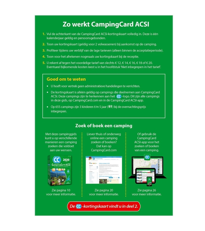 Acsi Acsi CampingCard gids 2025 978-94-92023-12-4 Acsi verzorging 978-94-92023-12-4 ecru bij Leerentveldvrijetijd.nl