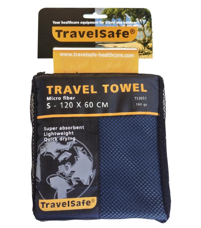 TravelSafe TravelSafe Traveltowel Microfiber 60x120cm royal blue TS3051 ROYAL BLUE TravelSafe outdoor accessoires TS3051 antraciet bij Leerentveldvrijetijd.nl