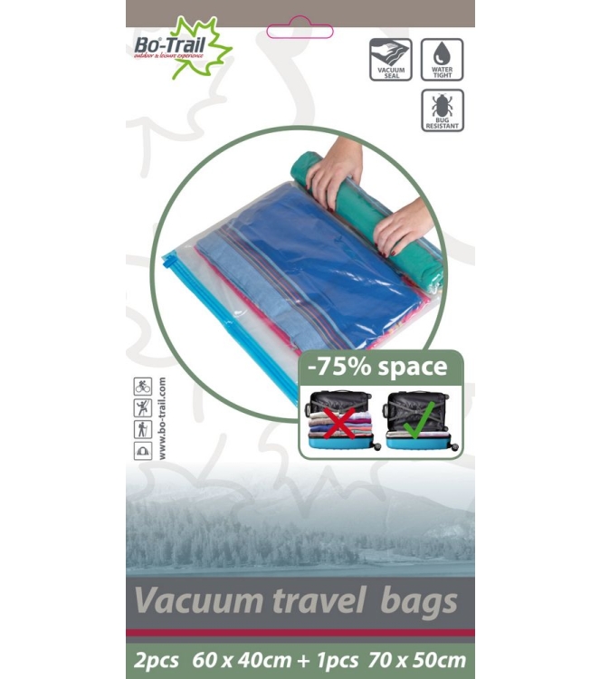 Bo-Trail Bo-Trail Vacuum Travelbag 2xM, 1xL 5207845 Bo-Trail outdoor accessoires 5207845 ecru bij Leerentveldvrijetijd.nl