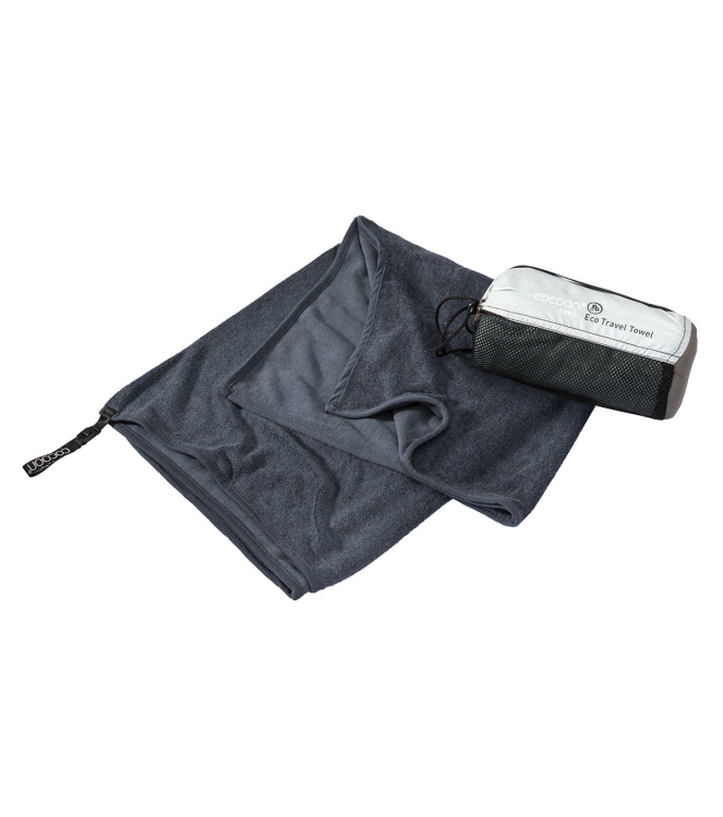 Cocoon Cocoon Eco Travel Towel, Large 120x60cm deep ocean CTTL10-L Deep Ocean Cocoon outdoor accessoires CTTL10-L antraciet bij Leerentveldvrijetijd.nl